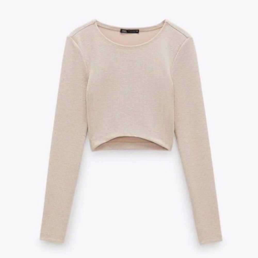 ZARA Ribbed Cropped Long Sleeve
